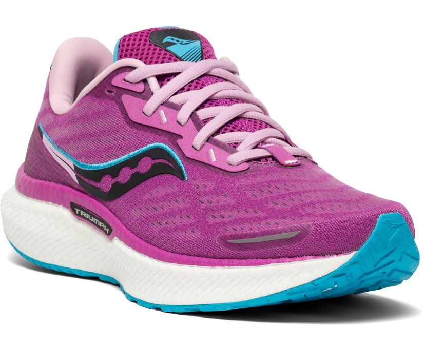 Women's Saucony Triumph 19 Running Shoes Purple | Singapore 205VRWD